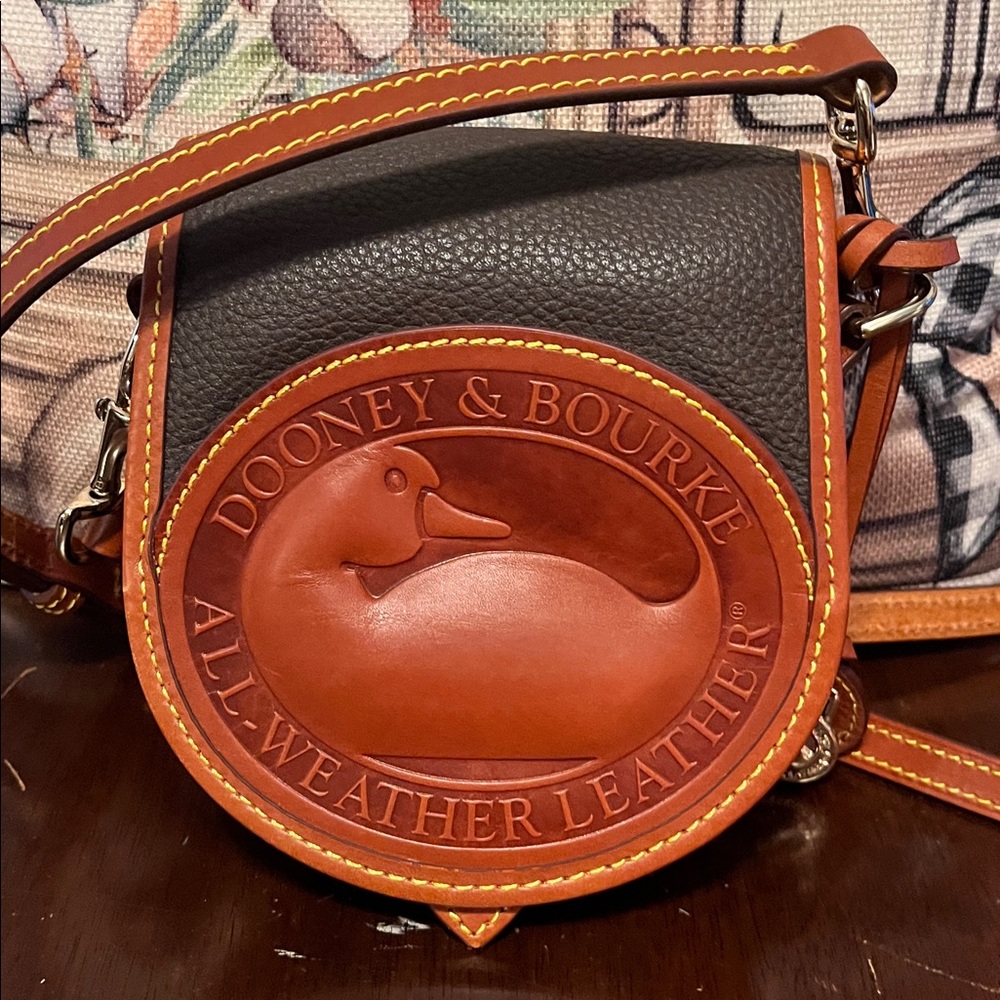 Dooney & Bourke Black and Brown Leather Crossbody